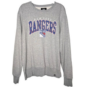 47 Brand NHL New York Rangers Gray Vintage Distressed Look Crew Neck Sweatshirt‎